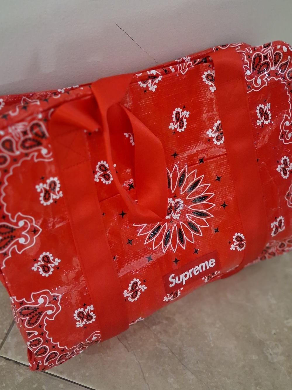 Supreme Red Bandana-Print Tote